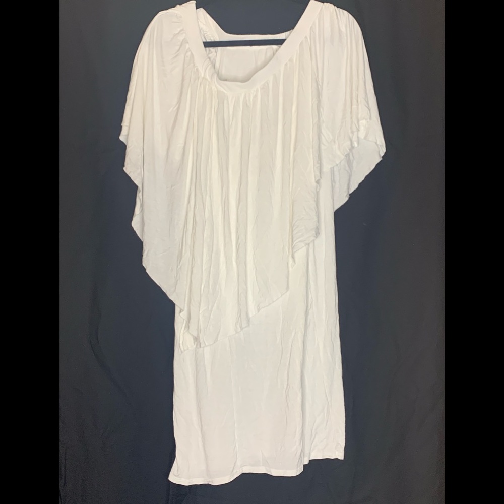 All White shoulder dress